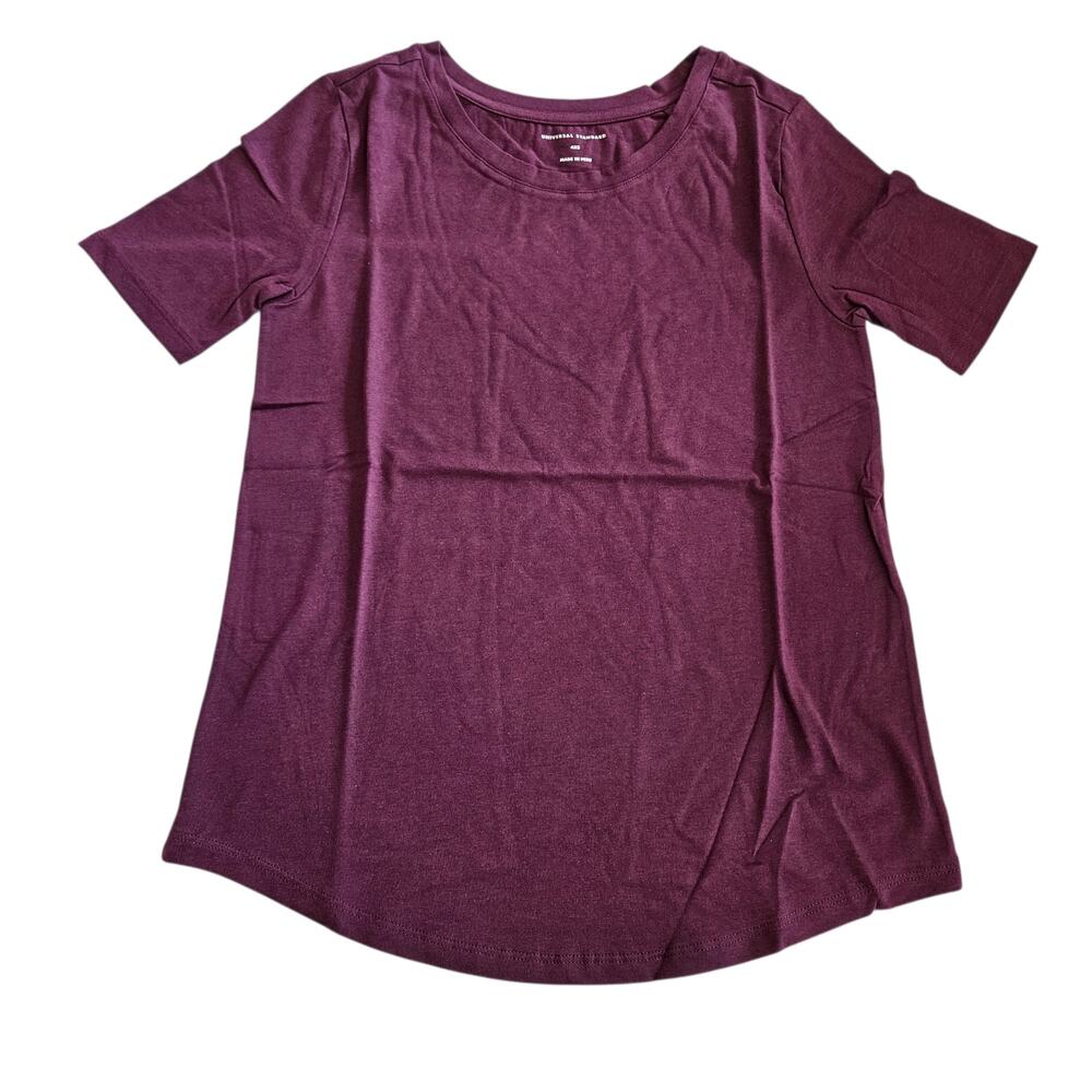Universal Standard Tee Rex Short Sleeves Top Eggplant Womens Size 0 Casual Basic